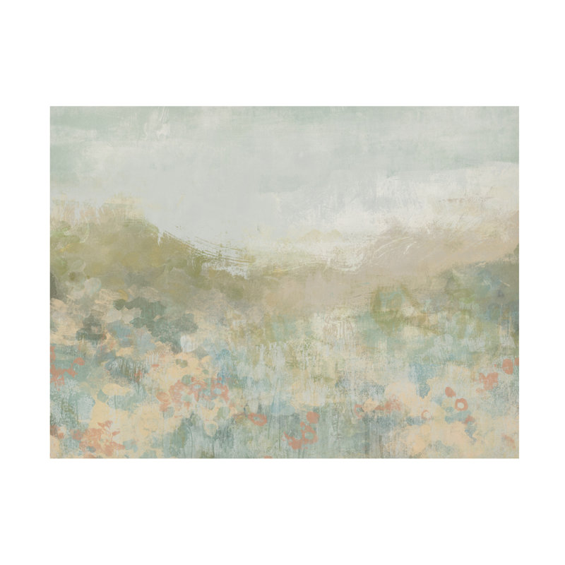 Art mural sur toile tendue - "Dreamy Meadow I" de June Erica Vess pour décoration de salon, de chambre à coucher ou de bureau - 14 x 19