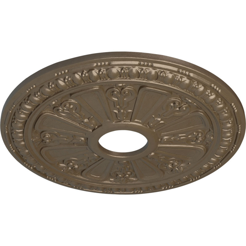 Endurathane Valletta Ceiling Medallion, 18"OD x 3 1/2"ID x 1"P (Fits Canopies up to 3 1/2"), Hand-Painted Frost Finish