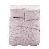 Emily Ruched Solid Textured Comforter Set