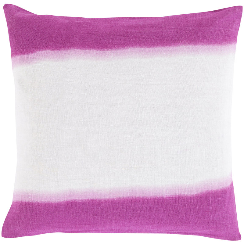 Striped Reversible Throw Pillow, 22" H x 22" W x 4" D, Magenta, Down