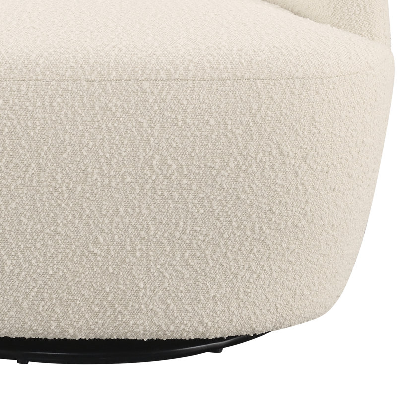 Fauteuil pivotant Claire Boucle, Polyester ivoire