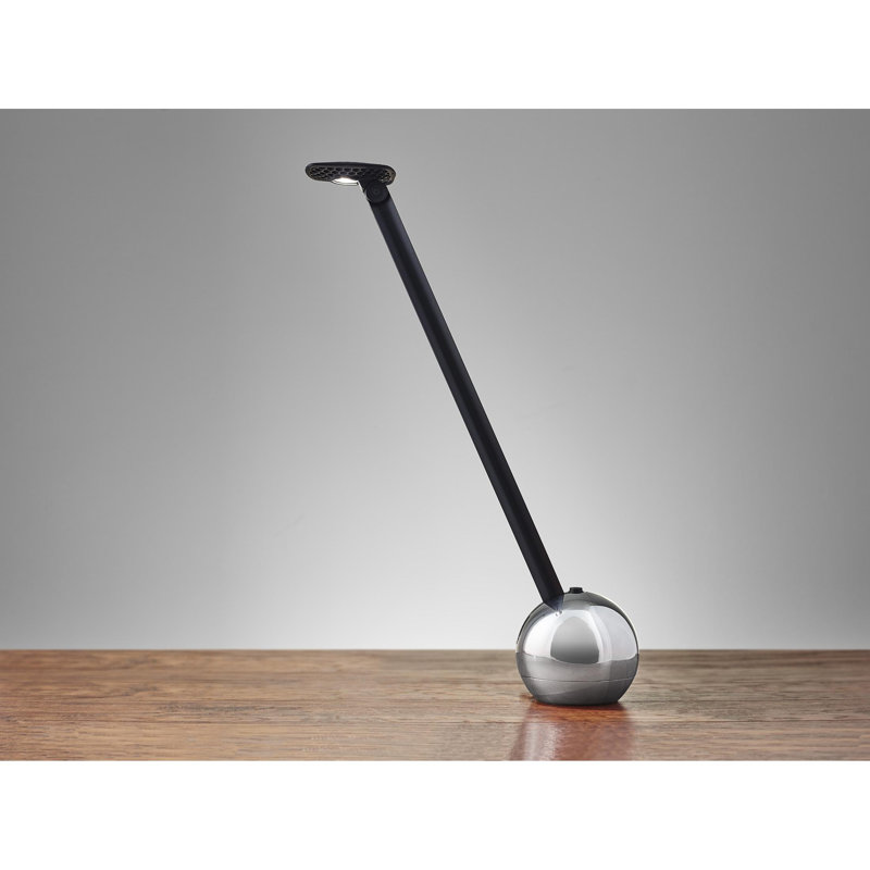 Kiu Adjustable Metal Desk Lamp, Chrome/ Black