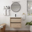 Meuble-lavabo 24 po avec lavabo en céramique et 2 tiroirs à fermeture en douceur