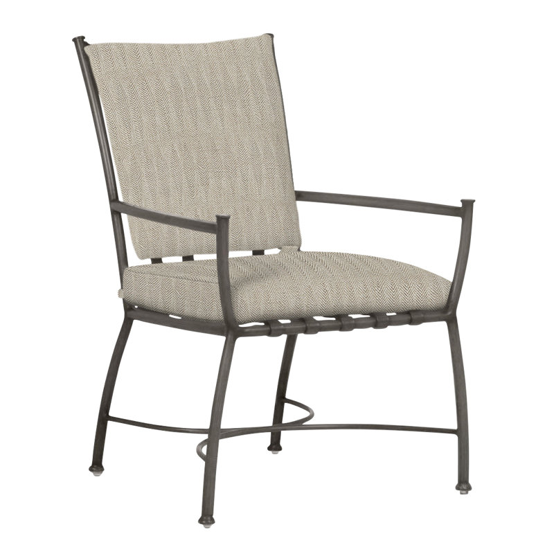 Chaise avec accoudoirs en aluminium Majorque, Pas de soudure, Sable à chevrons
