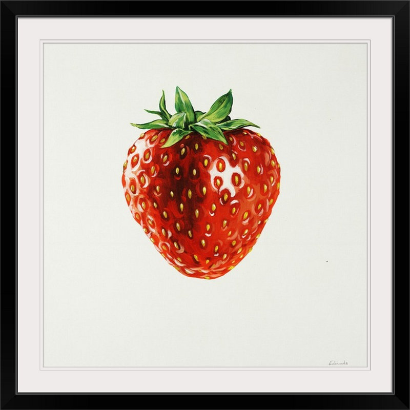 «fraisiers by sydney edmunds,, reproduction d’art, 24" H x 24" L x 1" P, Noir encadré
