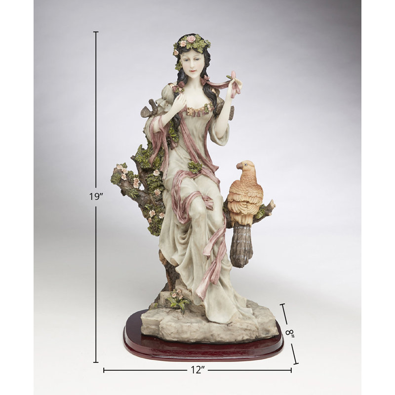 Figurine lady avec perroquet