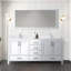 Meuble-lavabo double blanc 72 po X P 22 po D, dessus en quartz blanc et ensemble de robinet-871989734-871989733