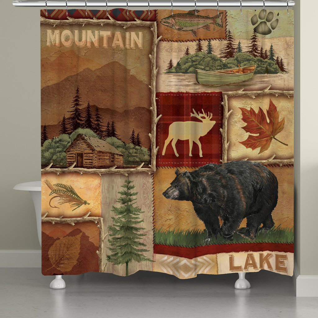 Kyrie Patchwork Shower Curtain Millwood Pines 