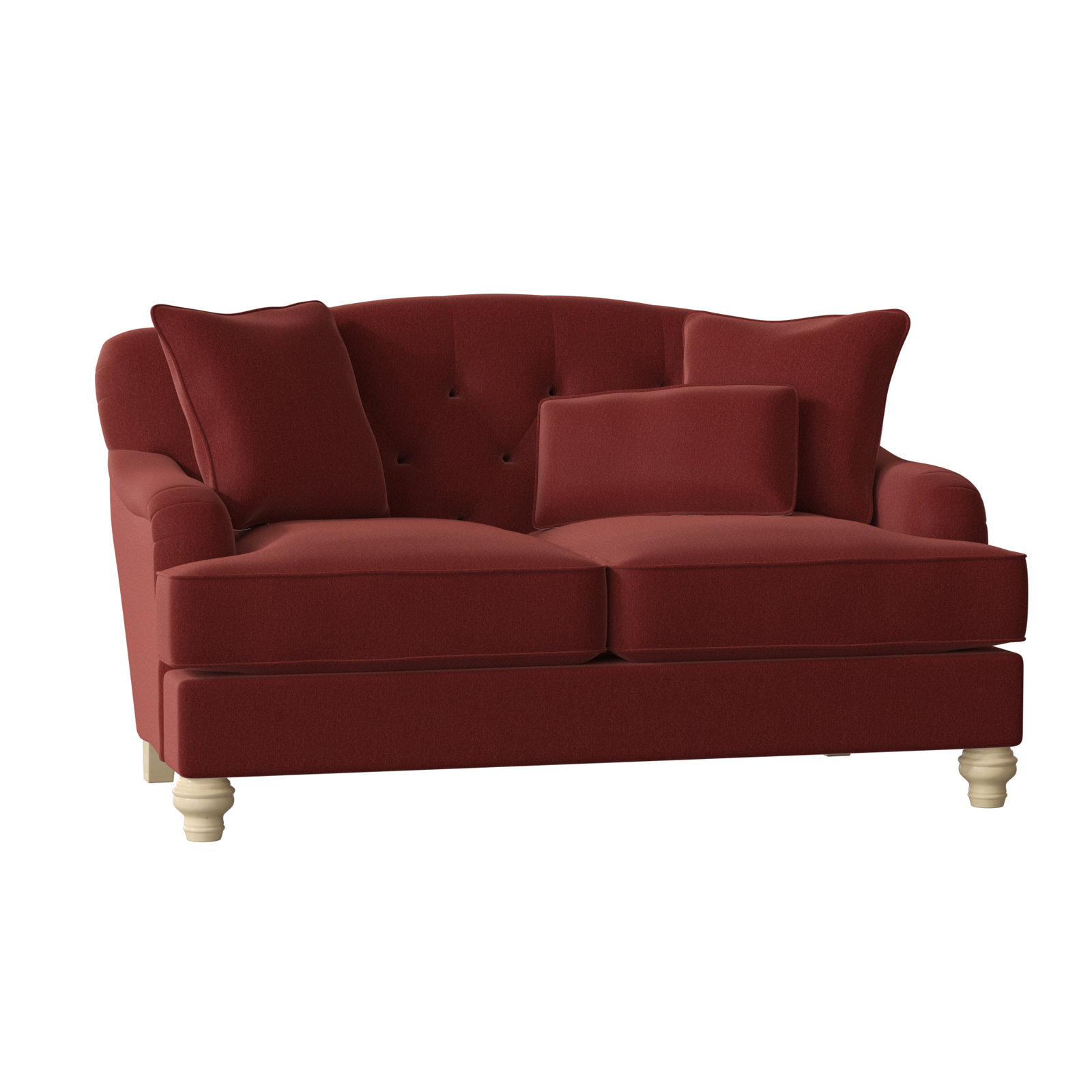 Sullivan 65'' Upholstered Loveseat, Anello 26 Burgundy Performance Twill, Pecan, Yes