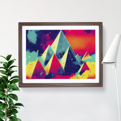 Splashed Pyramids Abstract - Framed Print