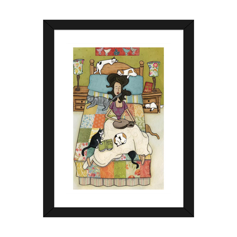 « Rescue kitties » par Jamie Morath-impression, H 32 po x l 24 po x P 1 po, Papier encadré noir, Blanc