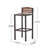 Set of 2 Outdoor Acacia Wood Bar Stools with Metal Frame - Industrial Style Counter Height Stools