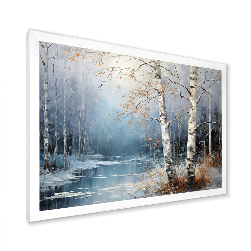 Birchs Ballet sur toile, H 30 po x l 40 po x P 1,5 po, Cadre photo blanc