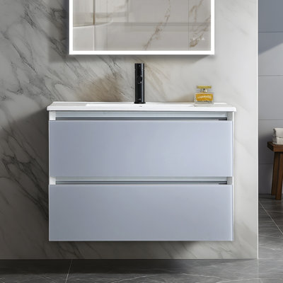 Meuble-lavabo mural simple 30 po avec lavabo