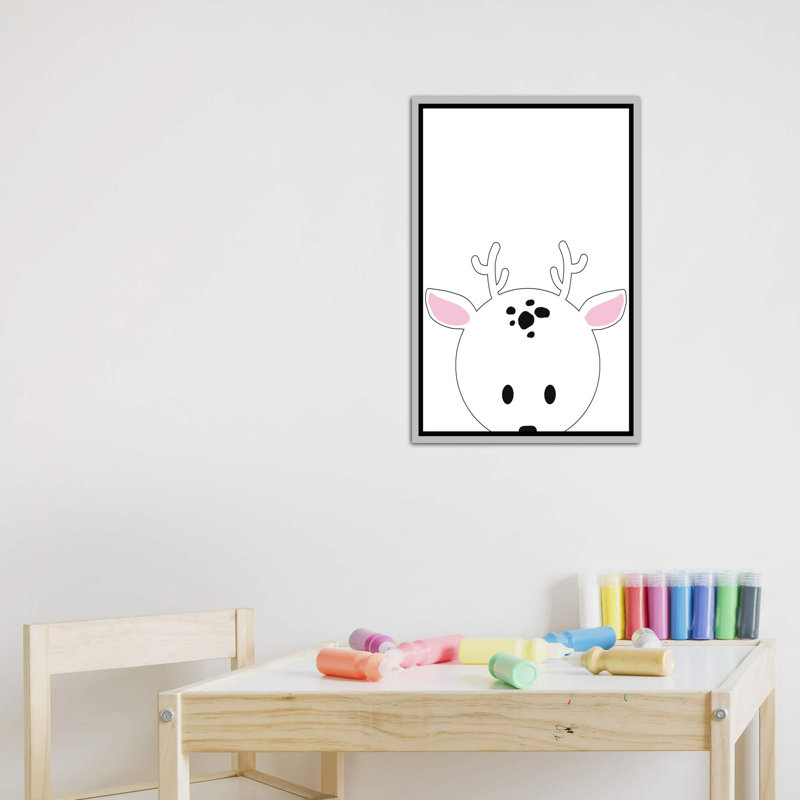 Art peekaboo i, H 26 po x l 18 po x P 1,5 po, Toile avec cadre argenté