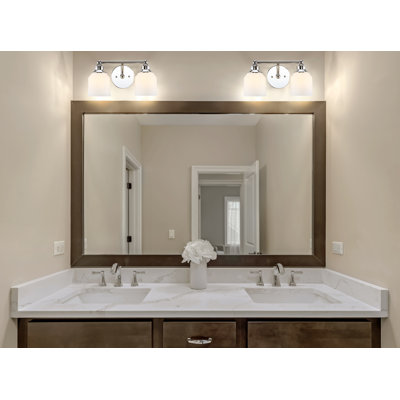 Lauder Iron/Frosted Glass Farmhouse Cottage LED Vanity Light