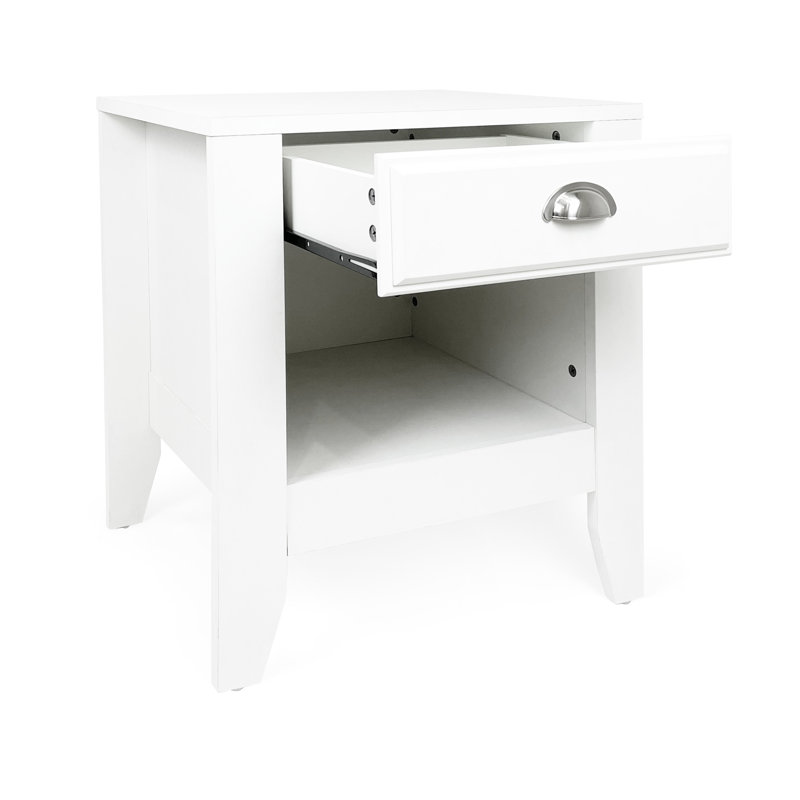 Table de chevet moderne moderne en simili bois avec glissière de tiroir, l 21,4 po x P 19,03 po H 24,17 po en matériau, H 21,2 po 24 po