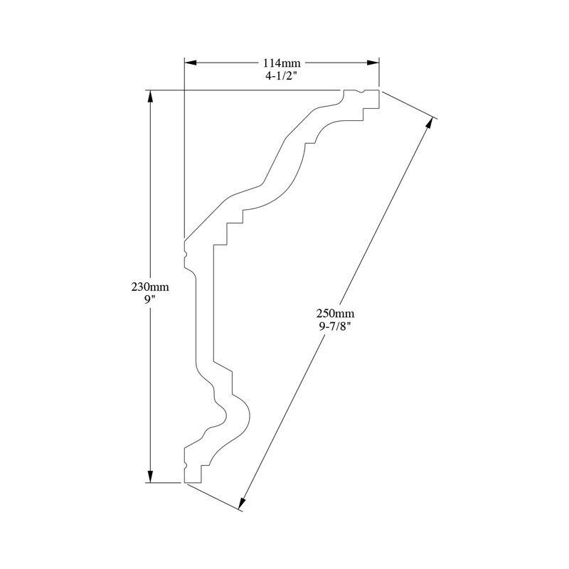 4-1/2 in x 9 in x 78-3/4 in Primed White Plain Polyurethane Crown Moulding
