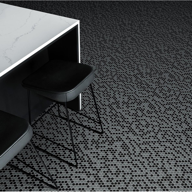 Citi Hex Black 10-1/4" x 11-7/8" Porcelain Mosaic Tile