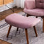 Chaise d'appoint mauve avec revêtement en velours soyeux et confortable, structure en bois d'hévéa massif, capitonnage à boutons, garniture en l 30,33 po x P 33 po x H 25,6 po x P 17,5 po, support luxueux-1484998081