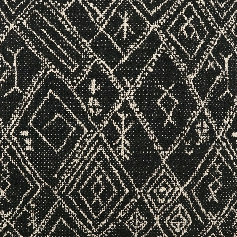 Atez Pillow Cover & Insert, Black Geometric, Square 24"