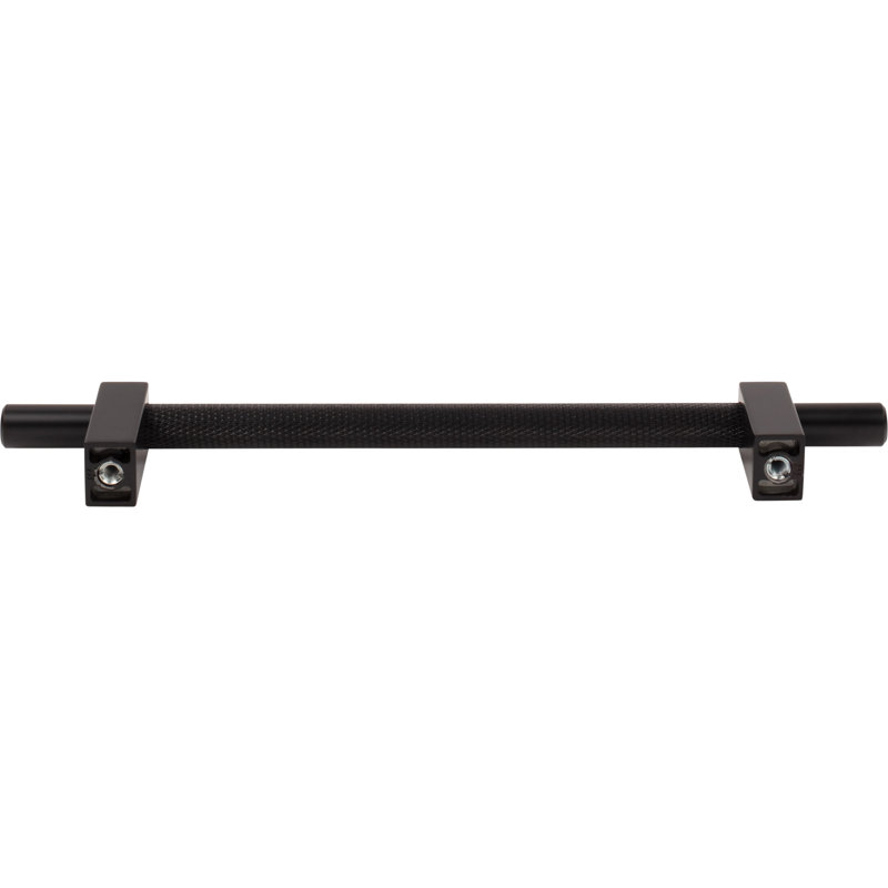 Larkin 3 Knurled Center Bar Pull, 6 5/16", Matte Black
