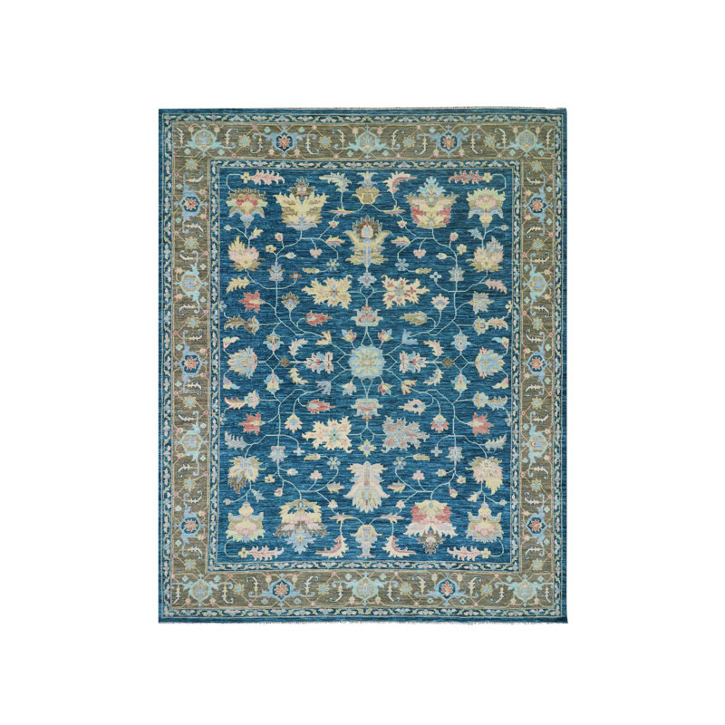 12'1"x14'10" Blue Oushak Weave Hand Knotted 100% Wool Oversized Rug 54F15DD5B30B4BA19B30D7648571F538