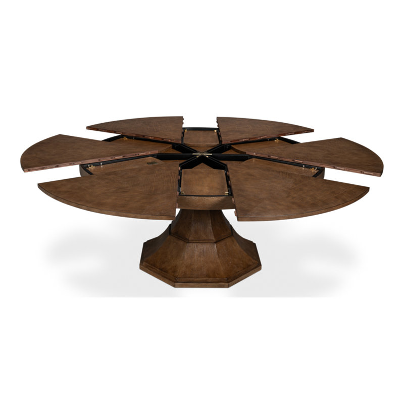 Giselle Round Solid Oak Dining Table, 30"H x 55"L x 55"W