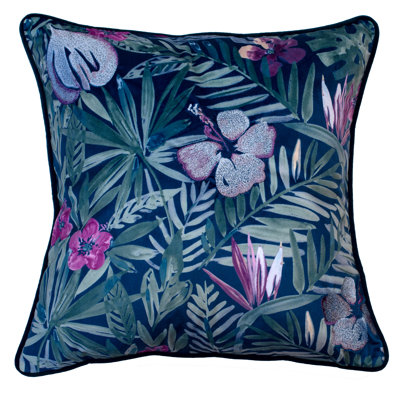 Alheidis Abstract Blue Sqaure Throw Cushion
