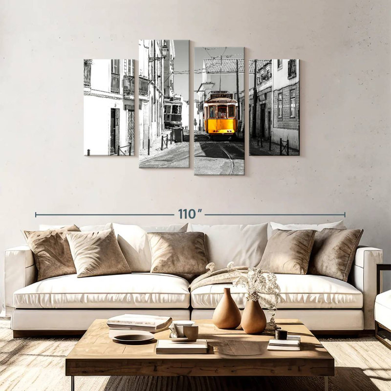 Mehar Pop Lisbon Yellow Tram, 48" H x 75" W