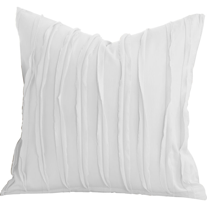 Tattered 100% Cotton Throw Pillow, White, 20" x 20"