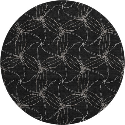 Premium Machine Washable Prisco Black Rug