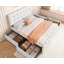 Grand lit de rangement en cuir avec 4 tiroirs, tête de lit ajustable, blanc-681182347-681182345
