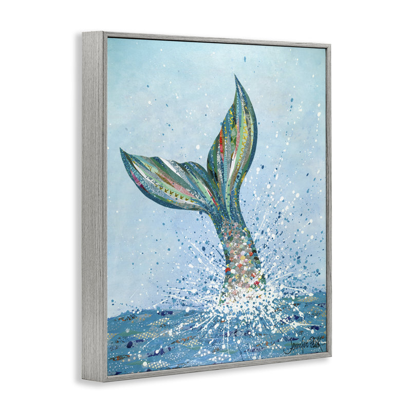 «Diving Mermaid Tail», estampe numérique encadrée par Jennifer Peck, Estampe numérique Farmhouse, H 14 po x l 11 po