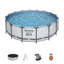 Steel Round Frame Set Pool 271.78cm H x 1084.58cm W x 224.79cm L , with Pump Included-93754896