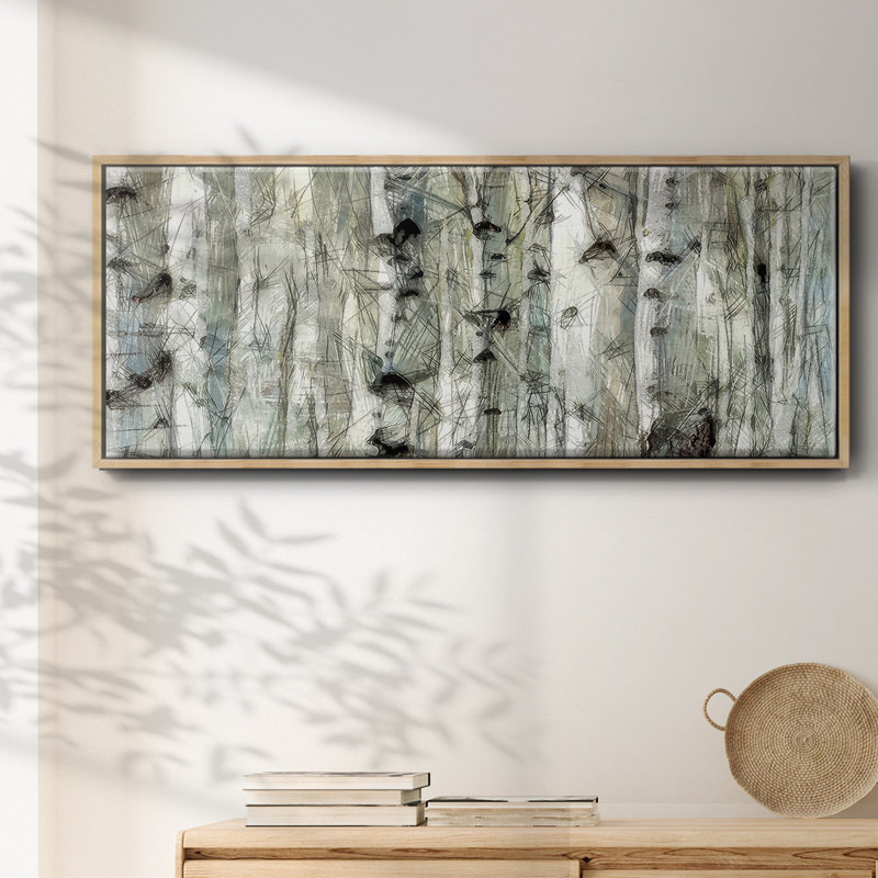 Birch III- Framed Canvas, 20" H x 50" W