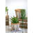 Set Of 2 White And Brown Cement Planters With V Pattern, L:D10x8"  S:D8x6.5"