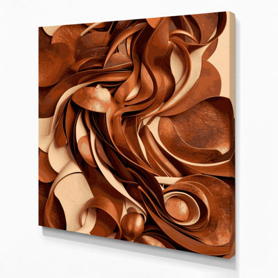 Abstract Shapes 52 Brown Canvas Wall Art