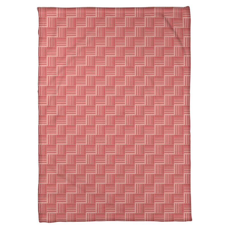Couverture polaire à rayures classic basketweave, l 60 po x L 80 po, Rouge
