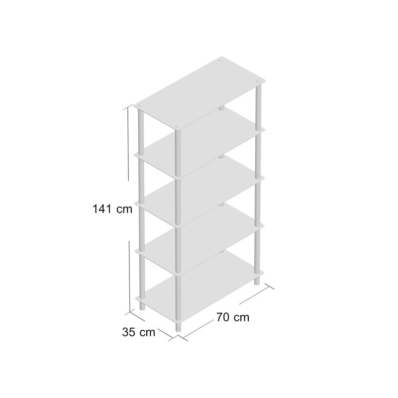 141cm H x 74cm W Steel Standard Bookcase