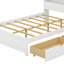 Lit plateforme en bois avec tête de lit bibliothèque, luminaire encastré, station de charge et 2 tiroirs latéraux-1853345371-1853345370