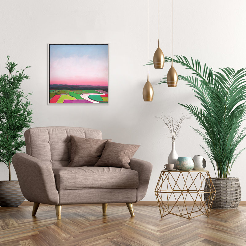 October over the Willamette Valley, White Floater Frame Canvas, No