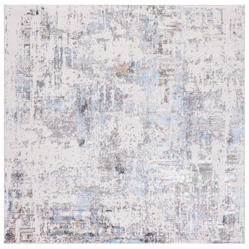 Bel Air Performance Abstract Rug, Square 6'7"