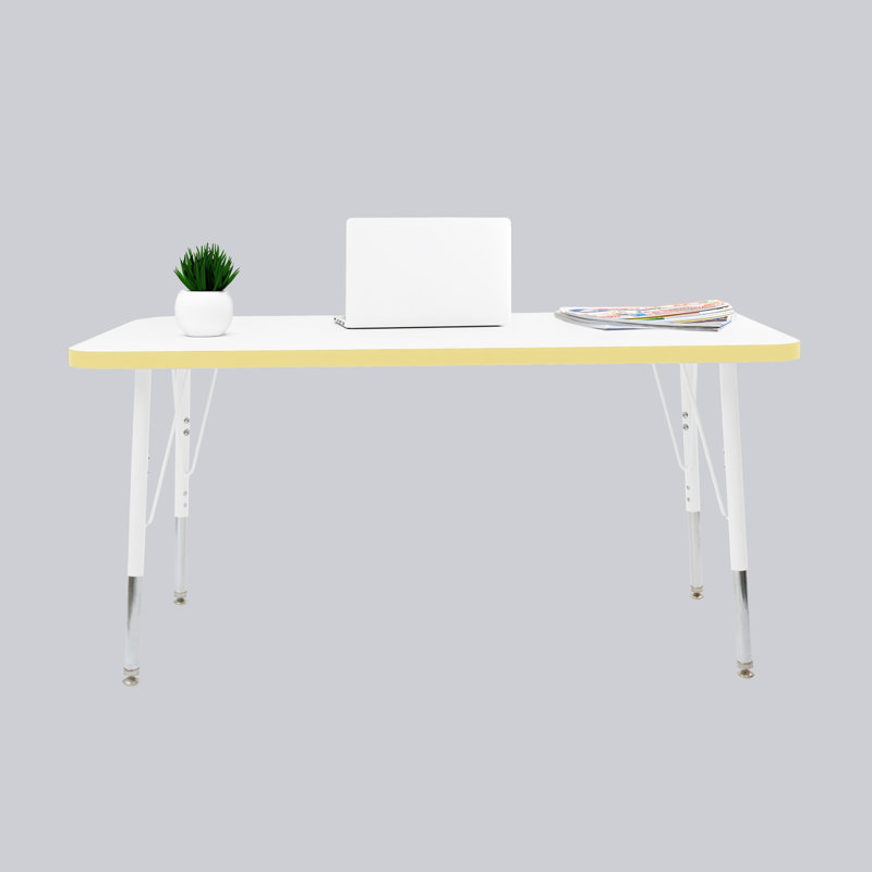 Table rectangulaire d'activités thermofusionnées avec pieds réglables et pivotants standard, H 30 po x l 24 po x P 48 po