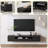 Modern Floating LED TV Stand Up to 80" TVs, High Gloss Wall-Mounted Media Console with Storage for Living Room-1492165316
