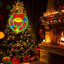 Enseigne lumineuse de Noël couronne de Noël