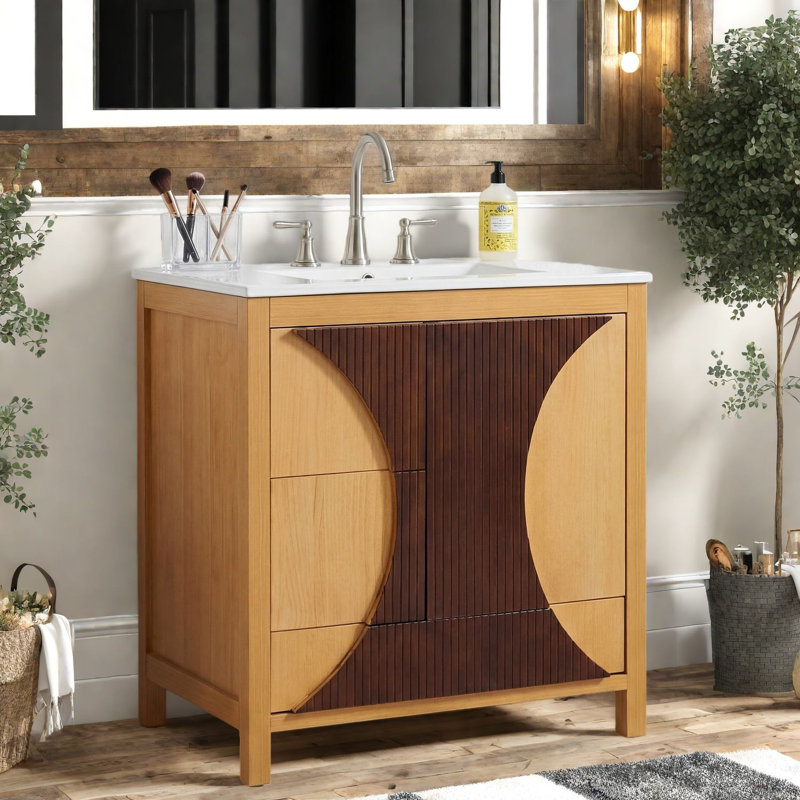 Meuble-lavabo et évier en bois