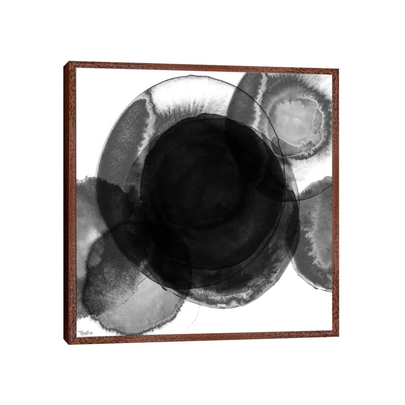 Circle Abstract I by Gigi Louise - Painting on Canvas, 45.72cm H x 45.72cm W x 3.81cm D, Brown Framed