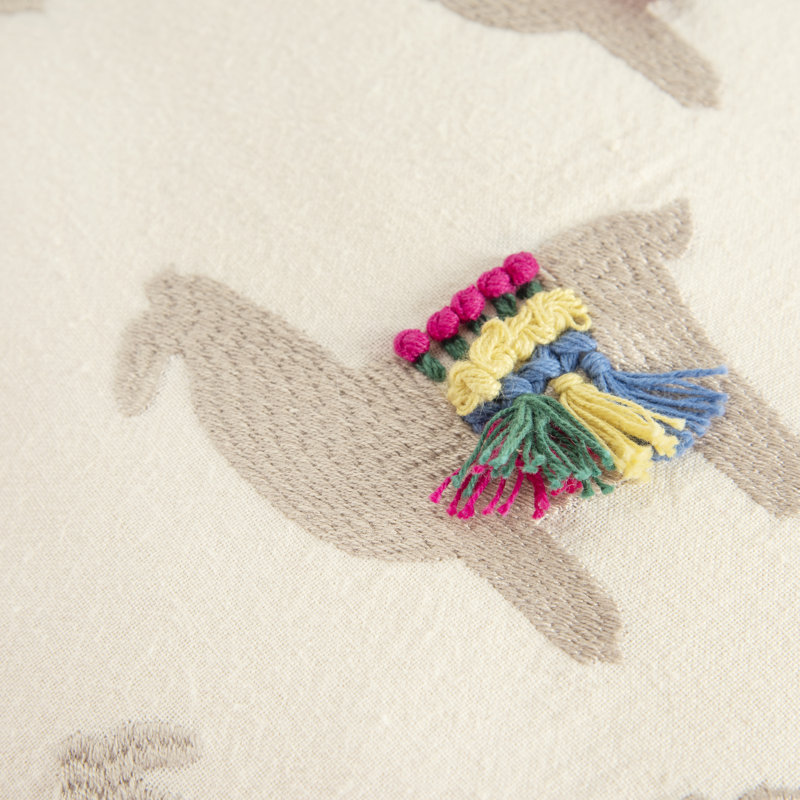 Embroidered Cotton Throw Pillow
