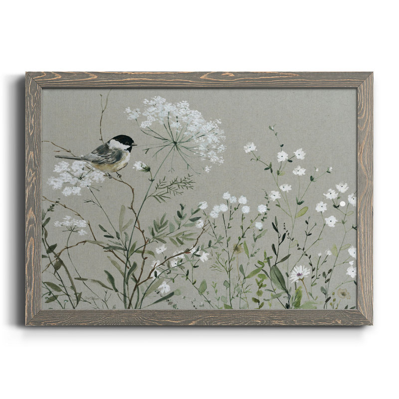 Bouquet de Grace Meadow I - peinture sur toile encadrée, H 24 po x l 18 po x P 1,5 po, Gris